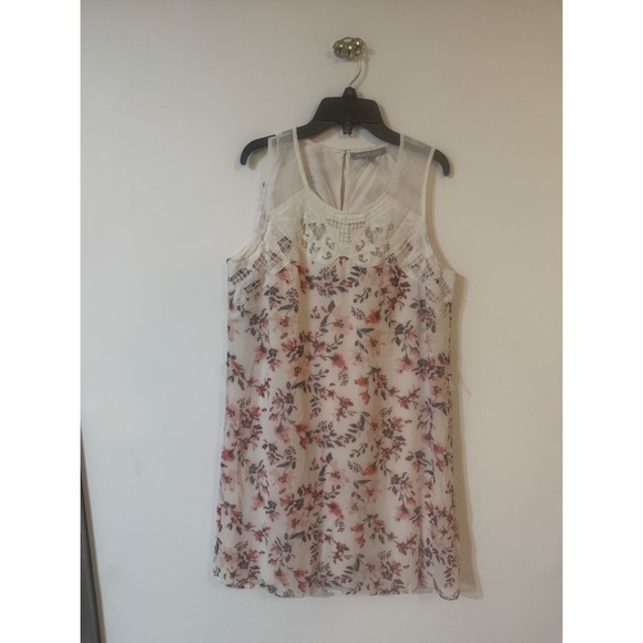 Daniel Rainn Dresses & Skirts - Daniel Rainn Pink Floral Lace Mesh Yoke Sleeveless Shift Dress Womens M